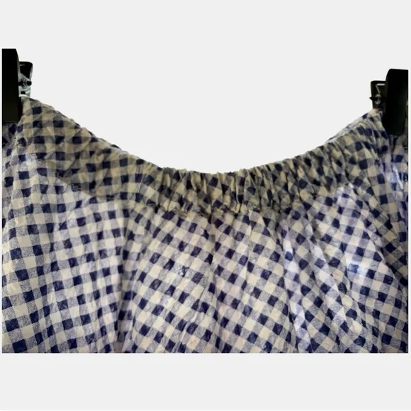 Vintage Blue and White Gingham Skirt with Floral Accents ๐ป - Picture 4 of 4